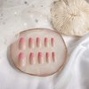 BABALAL 24PCS Press on Nails Medium Glossy False Nails Full Cover Gradient Pink Nude Coffin Fake Nails Ballerina Manicure Acrylic Nails for Women and Girls