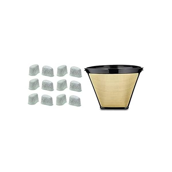 #4 Cone Shape Permanent Coffee Filter & a set of 12 Charcoal Water Filters for Krups Coffeemakers