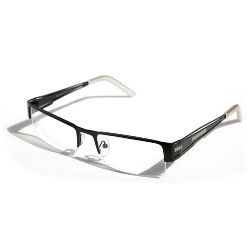 Men Rectangular Half Rimless Metal Reader Reading Glasses Sophisticate look (Black, 1.50)