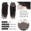 Vallbest Wet and Wavy Human Hair Weave Bundles with Lace Closure Brazilian Human Hair Water Wave 3 Bundles with Lace Closure (14 16 18+12 Inch) 100% Unprocessed Brazilian Short Wavy Hair Extensions