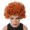 H&Bwig Orange Red Short Curly Wig for Women, 4 pcs set costume Cosplay Wig, Fluffy Wavy Afro Full Wig Party Halloween Costume Wig Reddish Orange Synthetic Hair Wigs