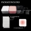 Qsnidy 9Pcs Press On Nail Storage Box in 3 Colors, False Nails Acrylic Display Case with 9Pcs Fake Nails Display Cards and 20Pcs Adhesive Double Sided Tape for Nail Art Home Salon Packaging Use