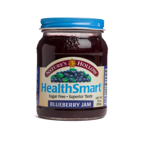 Nature's Hollow Blueberry Jam: Sugar Free Preserves, Low Cal, Non GMO, Keto Friendly, Vegan, Gluten Free, and Diabetic Friendly - Sugar Free Jam - 10oz