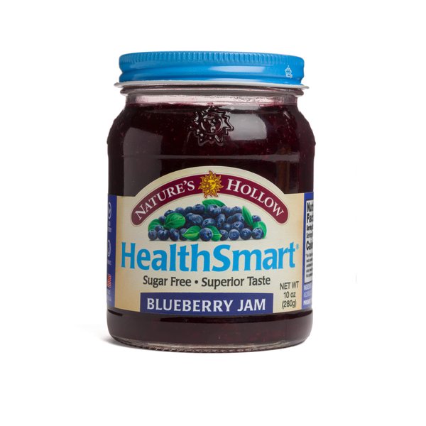 Nature's Hollow Blueberry Jam: Sugar Free Preserves, Low Cal, Non GMO, Keto Friendly, Vegan, Gluten Free, and Diabetic Friendly - Sugar Free Jam - 10oz