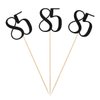 Black Glitter 85th Birthday Centerpiece Sticks, 12-Pack Number 85 Table Topper Anniversary Party Decorations