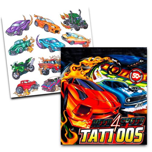 Race Car Tattoos for Kids Boys~ 140+ Car Temporary Tattoos featuring Racecars, Motorcycles, Trucks, and More (Cars Party Supplies, Party Favors)