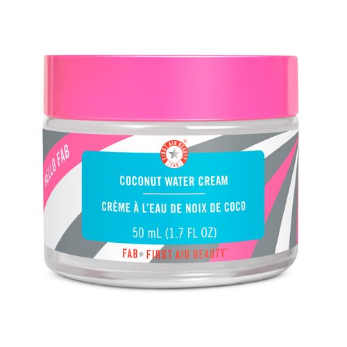 First Aid Beauty - Hello FAB: Coconut Water Cream, Lightweight Gel Moisturizer Infused with Coconut Water, Helps Skin Appear Smooth, Soft, Plumped & Healthy, Non-Comedogenic, 1.7 oz