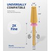 AIRSEE Tungsten Carbide 5 in 1 Acrylic Nail Drill Bit Efile Electric File Machine Head Tip for Manicure Polishing Fast Remove Gel 3/32" Shank 2 Way Professional Tech Use Gold TiN 2X Fine-2XF+3XF+4XF