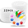 22pcs Paint Palettes, Plastic Paint Tray Palette, Paint Pallet for Adults & Kids, for Painting or DIY Craft Class, White