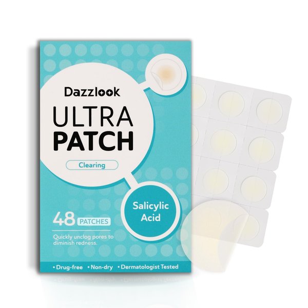 Dazzlook Hydrocolloid Pimple Patches, Day & Night Acne Patch with Salicylic Acid (48 Counts), Invisible Zit Patch, Invisible Spot Treatment Patch for Zit and Blemish, Absorbing Patch