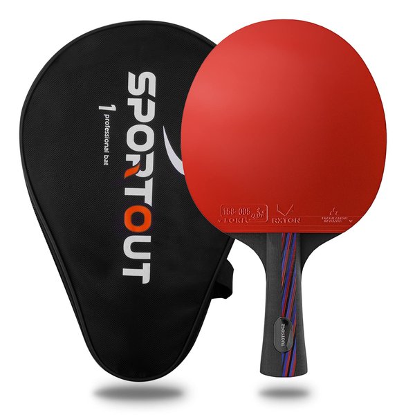 Sportout Ping Pong Paddle, Professional Table Tennis Racket with Case, Table Tennis Paddles for Advanced Training and Tournament