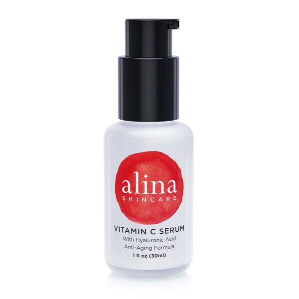 Alina Skin Care VITAMIN C SERUM with Hyaluronic Acid Moisturizer and Green & White Tea Extracts, 1 ounce (1 fl oz, 30ml, 28.3g)