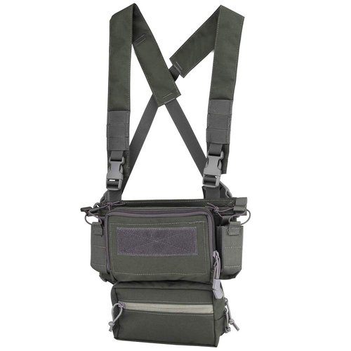 Hunting Tactical Vest Magazine Pouch Modular Chest Rig Set Drop Pouch 3PCS Mag Insert Set Gray
