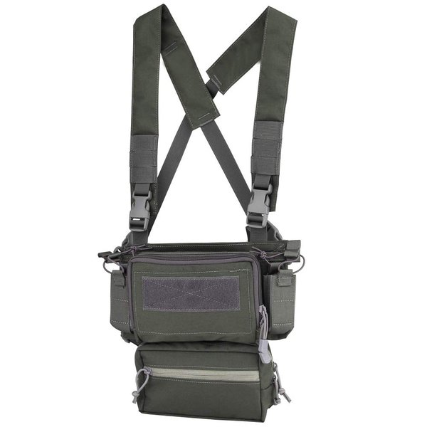 Hunting Tactical Vest Magazine Pouch Modular Chest Rig Set Drop Pouch 3PCS Mag Insert Set Gray