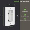 TOPGREENER Recessed Duplex Receptacle Outlet, Tamper-Resistant, Size 1-Gang 4.48" x 2.76", 15A 125V, TG15RD31-2PCS, White, 2 Pack