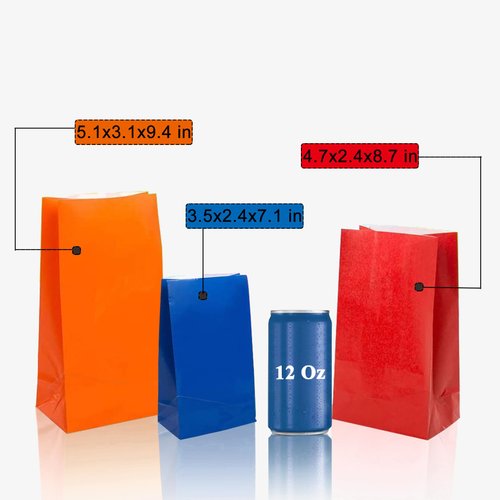 KEYYOOMY Small Paper Bags Yellow Party Favor Gift Bags for Party(24CT, 9.4x 5.1x 3.1 in)