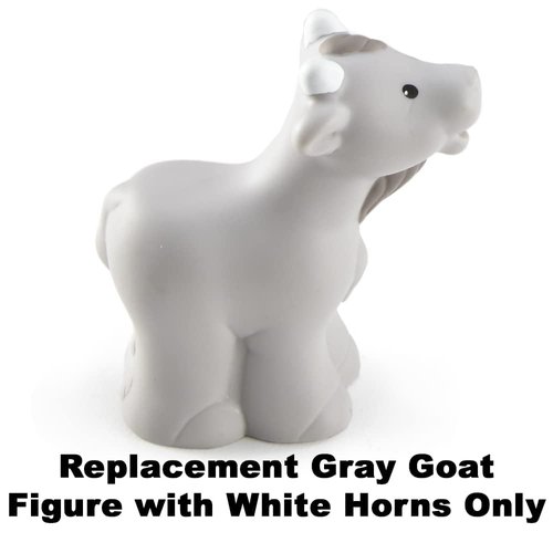 Replacement Part for Fisher-Price Little People Nativity Set - DPX53 ~ Gray Goat Figure with White Horns ~ Works with Many Sets