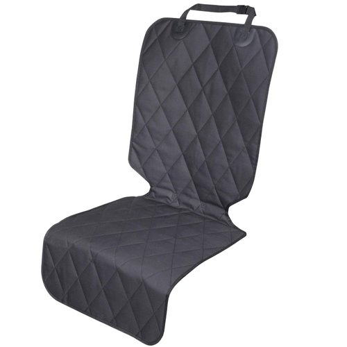 VIVAGLORY Front Dog Seat Cover, 1PACK No-Skirt Design 4 Layers Quilted & Durable 600D Oxford Seat Protector Against Fur & Dirt,Dog Car Seat Cover Anti-Slip Backing for Most Cars, SUVs MPVs, Black