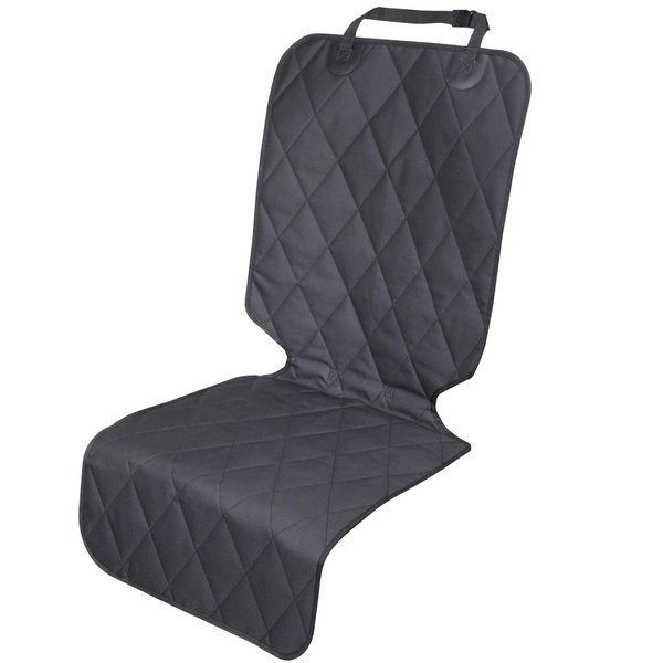 VIVAGLORY Front Dog Seat Cover, 1PACK No-Skirt Design 4 Layers Quilted & Durable 600D Oxford Seat Protector Against Fur & Dirt,Dog Car Seat Cover Anti-Slip Backing for Most Cars, SUVs MPVs, Black