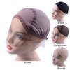 YANTAISIYU Lace Front Wig Cap for Making Wigs with Adjustable Strap Glueless Weaving Cap Wig Caps Swiss Lace Hairnet (Brown L 23inch)