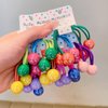 20Pcs Small Plastics Balls Hair Ties Round Bead Ponytail Holders for Toddler Girls Women Elastic Rubber Bands Bubble Hair Ties Beads Hair Accessories