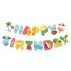 DIADARL Beach Happy Birthday Banner Pool Party Supplies Hawaiian Birthday Banner Beach Birthday Banner Beach Birthday Party Decorations Tropical Summer Holiday Kids Birthday Party Decorations (Summer)