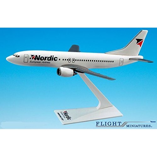 Nordic - Sweden 737-400 Airplane Miniature Model Snap Fit Kit 1:185 Part# ABO-73740G-011