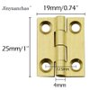 Jinyuanchao Mini Solid Brass Hinges Cabinet Drawer Butt Hinges for Jewelry Chest Wood Box,1/1.5/2.5Inch,Butt Hinges,8PCS (1Inch)