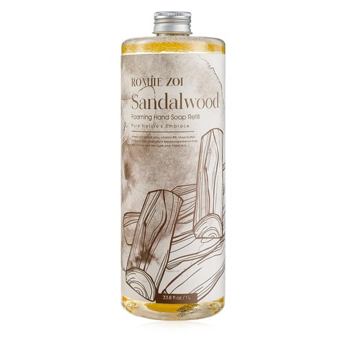ROMIIE ZOI Foaming Hand Soap Refill, Sandalwood, Gentle & Moisturizing Formula, 1 L/ 33.8 FL OZ