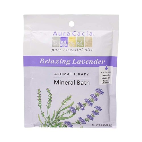 Aura Cacia Relaxing Lavender Aromatherapy Mineral Bath | 2.5 oz. Packet