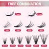 Individual Lashes 280Pcs DIY Eyelash Extension 30D+40D C Curl Mixed 15-20mm Cluster Lashes Natural Wispy Reusable Mink Lash Cluster at Home by FADVAN (30D+40D-0.07C, 15-20mm)