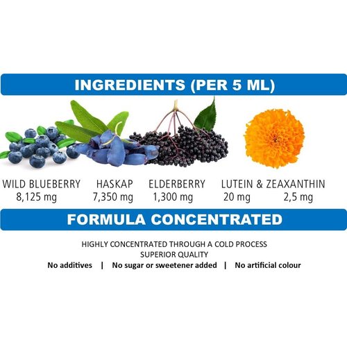 Immunia Vision. Lutein & Wild Blueberry, Elderberry Concentrate. Eye Health Antioxidant Supplement. Concentrated Formula. Delicious Taste. 5 ml/Day. (3-Pack)