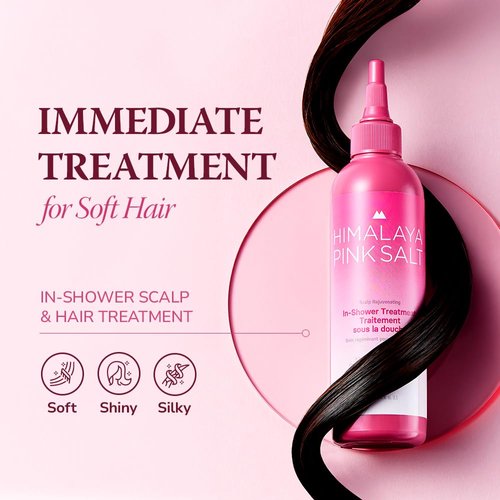 HIMALAYA PINKSALT Scalp Rejuvenating In-Shower Treatment - Christmas Gift, Stocking Stuffer, Rinse Out Moisturizing Hair Treatment, Collagen, Hyaluronic Acid, Rosemary, Silicone/Sulfate Free - 8.4floz