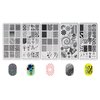 Beaute Galleria Bundle Nail Art Stamping Set - 5 Styles of Premium Etched Stamping Plates Image Templates, Silicone Nail Mat, Nail Stamper, Plate Scraper and Instruction Card