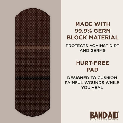Band-Aid Brand Ourtone Adhesive Bandages, Flexible Protection & Care of Minor Cuts & Scrapes, Quilt-Aid Pad for Painful Wounds, BR65, Assorted Sizes, 30 ct, Pack of 3