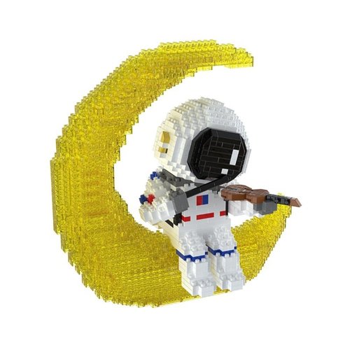 IDSIGN Astronaut Model with Led Light Building Toy, Micro Building Blocks for Teens or Adult Gifts, Spaceman on The Moon Mini Blocks Set