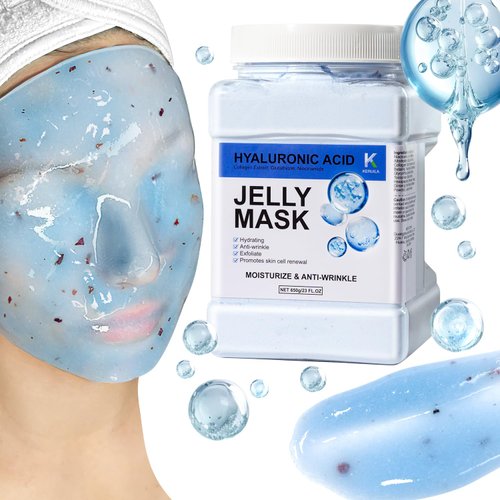 KERUILA Hyaluronic Jelly Masks For Facials Professional, Hyaluronic Acid Masks Powder For Facial Mask, Hydrojelly Jelly Gel Face Mask For Peel Off, Hydrating Mask for Face Skin Care Of Home Spa, Blue