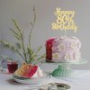 Gyufise 1Pc Happy 80th Birthday Cake Topper Glitter Cheers to 80 Years Old Birthday Cake Pick for Happy 80th Birthday Anniversary Party Cake Decorations Supplies Gold