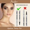 Duo Pack of Vegan-Approved Natural Looking Microblading Eyebrow Pencil, 4D Innovative Micro-Fork Tip Applicator, Long-lasting Eyebrow Pen, Waterproof & Smudgeproof, Cruelty Free (Dark Brown)