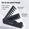 CestoMen Protable Folding Pocket Comb for Men, 2 in 1 Hair Comb - Fine Tooth Comb & Wide Tooth Comb, Styling Comb for Everyday Grooming & Combing Hair, Beards and Mustaches (Black)
