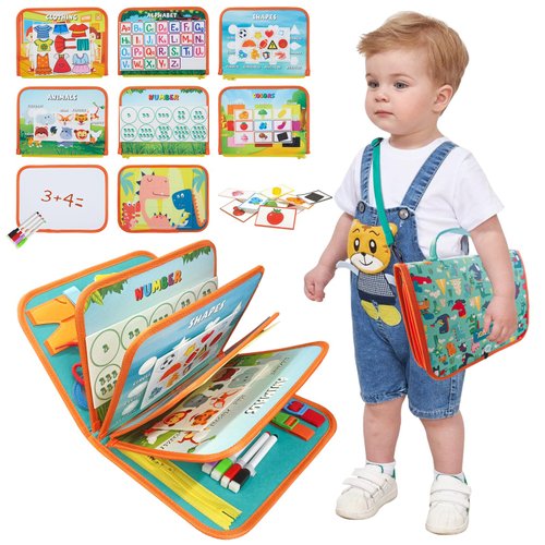 TUNJILOOL Montessori Toys for 3+ Year Old Boy & Girl Sensory Toddlers Busy Board Book Learning & Education Toys Birthday Gifts Toddler Travel Activities Fine Motor Skills