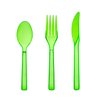 Party Essentials Hard Plastic Cutlery Combo Pack, 51 Pieces/17 Place Settings, Neon Green