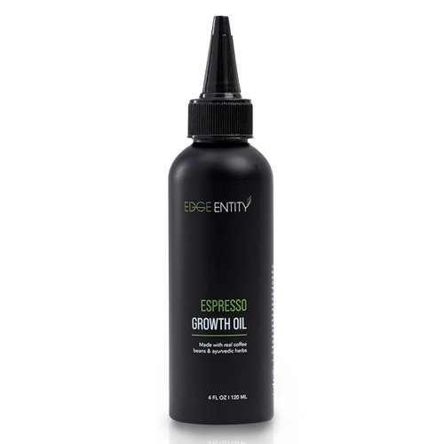Edge Entity Espresso Hair Growth Oil – Blend of Castor Oil and Avocado Oil Infused with Coffee Beans, Amla and Ashwagandha for Thicker, Nourished Hair - Ideal for Kinky, Coily and Damaged Hair