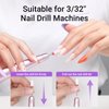 MelodySusie 21pcs Nail Drill Bit Set, Professional 3/32'' Ceramic Diamond Carbide Acrylic Gel Nail Art Tool Kit, Cuticle Remover Bit for Acrylic Gel Dip Powder, Nail Manicure Pedicure, Salon Home