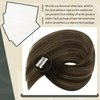 Sunny Hair Tape in Extensions Straight Skin Weft Tape in Hair Extensions Invisible Tape in Hair Extensions Human Hair 20Pcs Hair Extensions Real Human Hair Darkest Brown Balayage Medium Brown 22inch