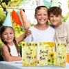 3sscha 50Pcs Bee Party Favor Bags Sweet As Can Bee Plastic Waterproof Goodie Bag Sunflower Yellow Rectangular Gift Bags for Kids Birthday Baby Shower Decoration Party Favor Supplies