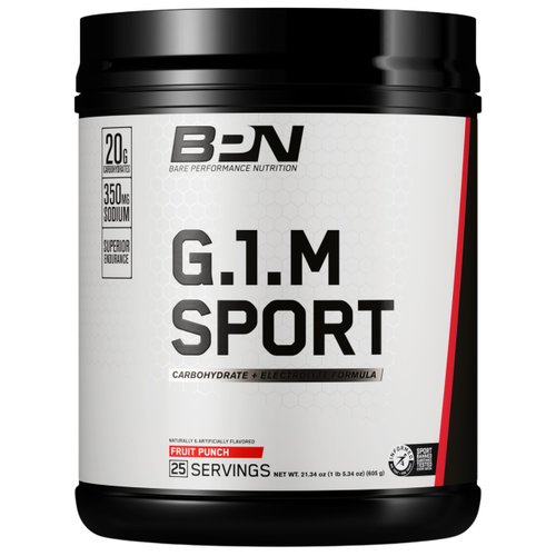 BARE PERFORMANCE NUTRITION, BPN G.1.M Go One More Sport, Endurance Training Fuel, Fruit Punch, Superior Carbohydrate Source & Electrolyte Formula, Reduce Fatigue, 25 Servings
