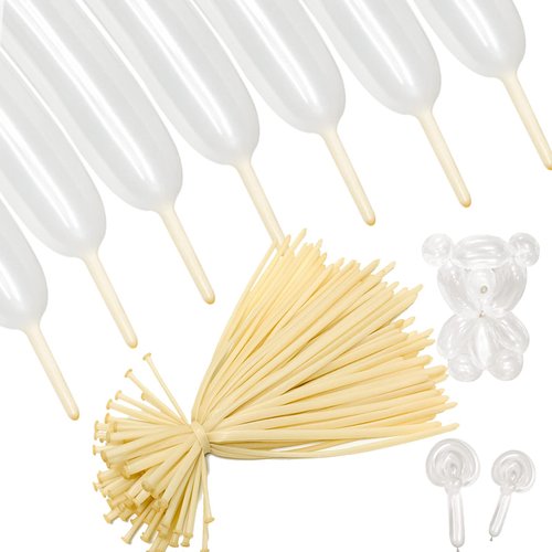 260Q Balloons Clear Long Balloons 100 Pack Twisting Animal Balloons Thickening Latex Transparent Modeling Long Magic Balloons for Animal Model Weddings Birthdays Festival Party Decorations