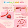 7 Sets Girl Dress up Jewelry Toddler Jewelry Princess Bracelet Necklaces Kids Costume Jewelry Set for Girl Tea Costume Party (Heart Pendant)