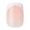 KISS Salon Acrylic Press On Nails, Nail glue included, 'Bonjour', Nude/White, Short Size, Squoval Shape, Includes 28 Nails, 2g Glue, 1 Manicure Stick, 1 Mini File